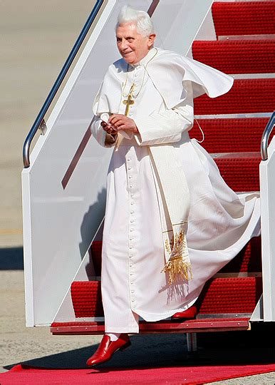 pope wearing red shoes